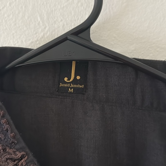 Dark grey kurta with stitching - Picture 2 of 3